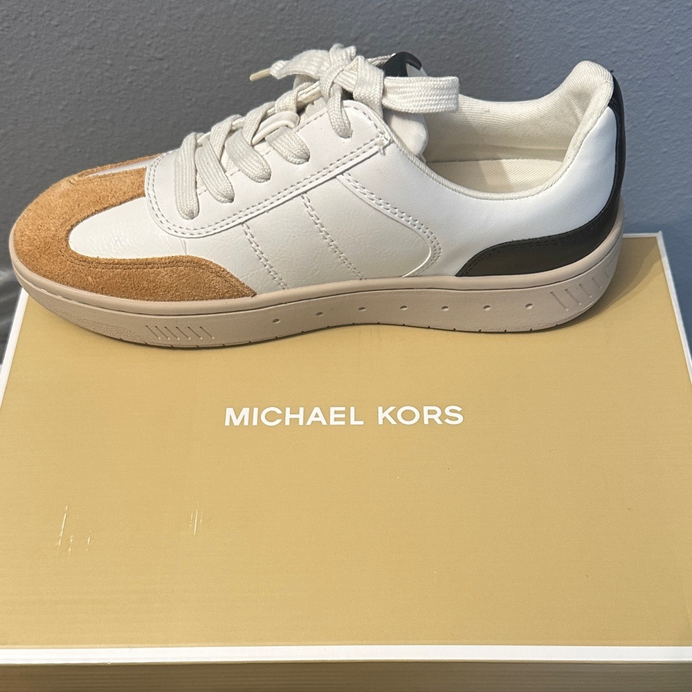 Michael Kors Women's White and Tan Sneakers